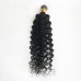 Human Hair I Tip Hair Extensions Deep Curly